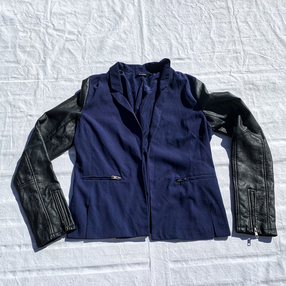 ☀️4/25 Tildon Mixed Media Biker Blazer